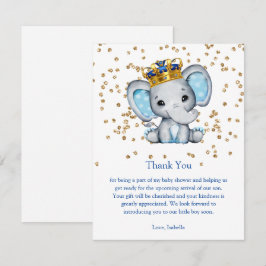 Invitación Baby Shower Royal Blue Elephant Boy