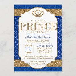 Invitación Baby Shower Royal Blue Gold