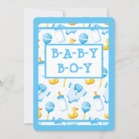 Baby Shower Rubber Duckie Blue Boy