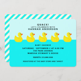 Invitación Baby Shower Rubber Ducky