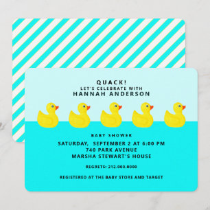 Invitación Baby Shower Rubber Ducky