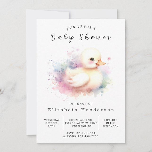 Invitación Baby Shower ruso del pato en línea (Anverso)