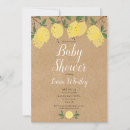 Invitación Baby Shower Rustic Boho Lemons