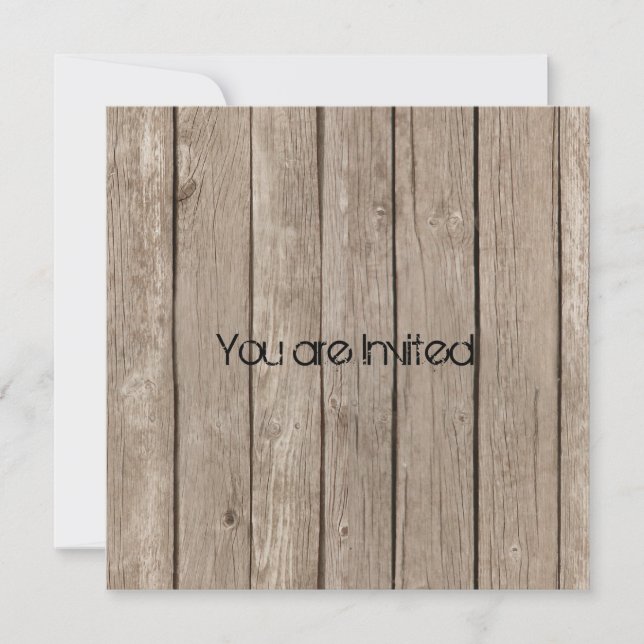 Invitación Baby Shower Rustic Brown Wood (Anverso)