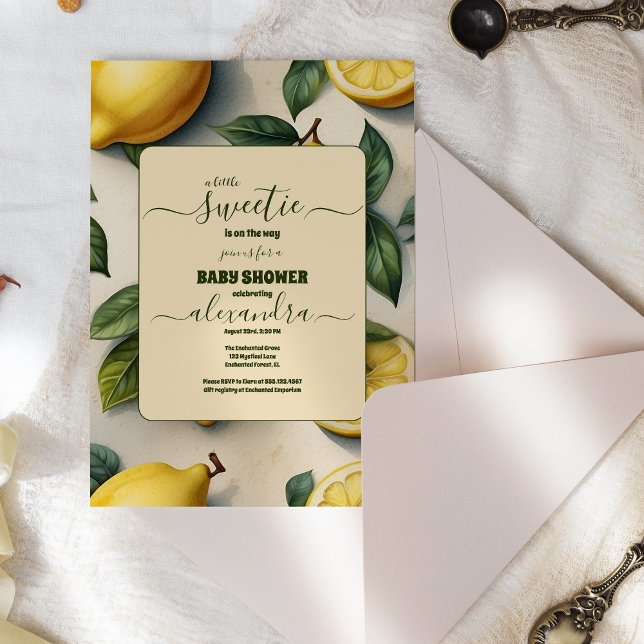 Invitación Baby Shower Rustic Citrus Lemon Orchard (Subido por el creador)