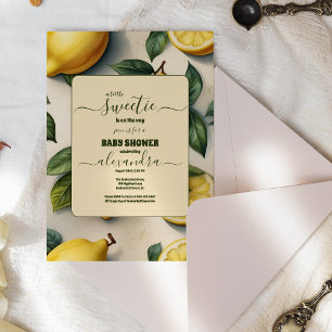 Invitación Baby Shower Rustic Citrus Lemon Orchard