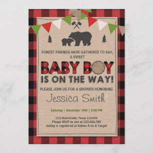 Invitación Baby Shower Rustic Lumberjack Baby ducha