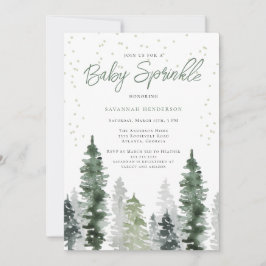 Invitación Baby Shower Rustic Neutral Sage Green Sprinkle