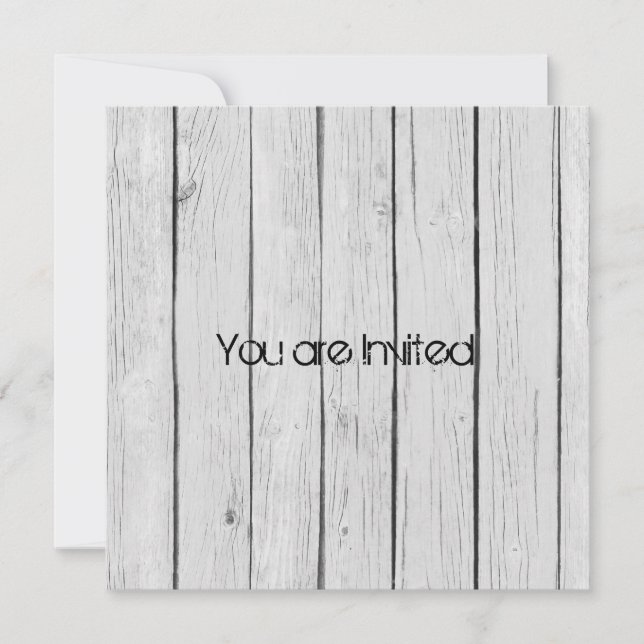 Invitación Baby Shower Rustic White Wood (Anverso)