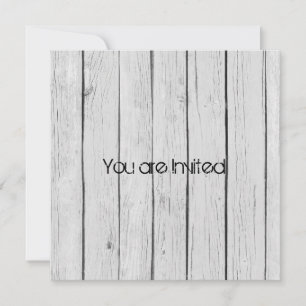 Invitación Baby Shower Rustic White Wood