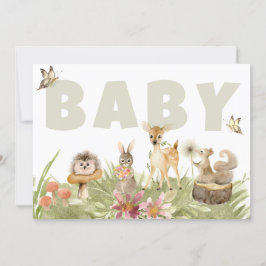 Invitación ** Baby Shower Rustic Woodland Forest Animals