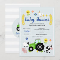 Baby Shower Rústico Country Farm Green Tractor par