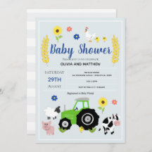 Baby Shower Rústico Country Farm Green Tractor par
