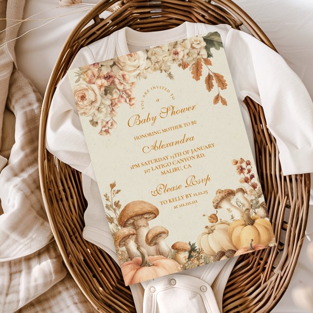 Invitación Baby Shower rustico de calabaza (Subido por el creador)