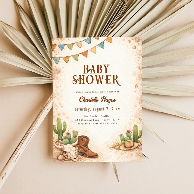 Invitación Baby Shower Rústico de Vaquero del Oeste (Subido por el creador)