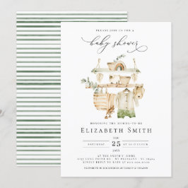 Invitación Baby Shower Rústico del Boho Greenery Neutral de G