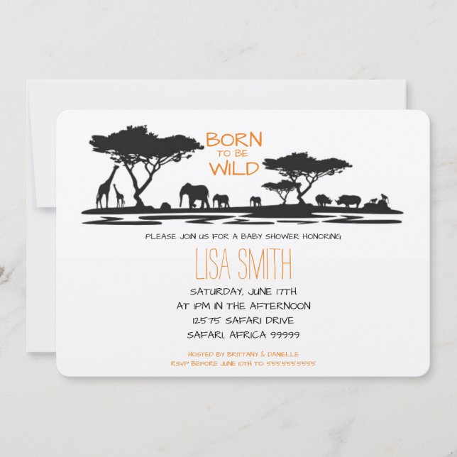 Invitación Baby Shower Safari (Anverso)