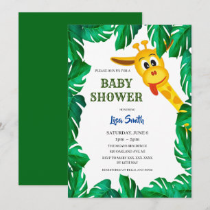 Invitación Baby Shower Safari de Jirafa Caprichosa