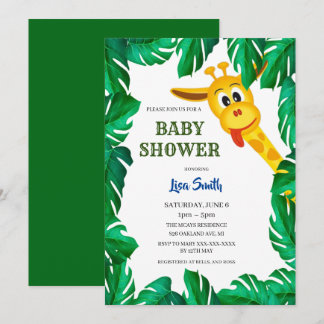 Invitación Baby Shower Safari de Jirafa Caprichosa