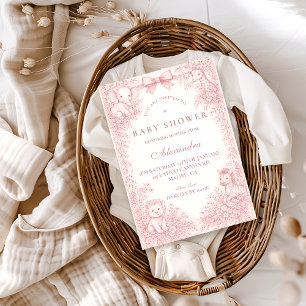 Invitación Baby Shower Safari Toile