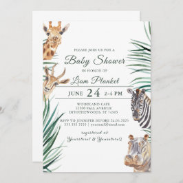 Invitación Baby Shower salvaje Jungle Safari