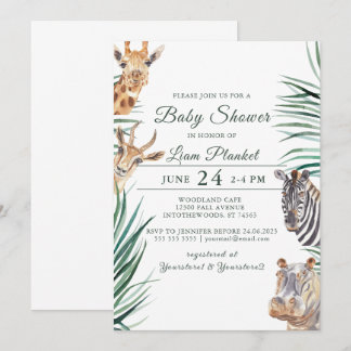Invitación Baby Shower salvaje Jungle Safari