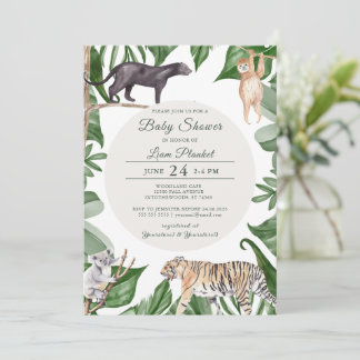 Invitación Baby Shower salvaje Jungle Safari