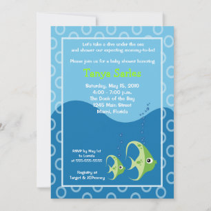 Invitación Baby Shower Sealife Fish Ocean 5x7