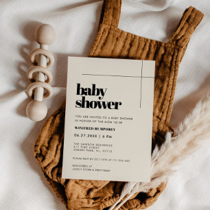 Invitación Baby Shower sencillo, elegante y de moda