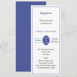 Invitación Baby Shower sencillo y morado de luz personalizada