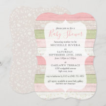 Baby Shower Shabby Pink & Sage Green Rusood