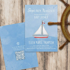 Invitación Baby Shower Ship Ahoy es un registro de regalos pa