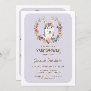 Invitación Baby Shower Siberian Husky Dog