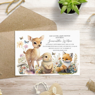 Invitación Baby Shower silvestre de Woodland Neutr