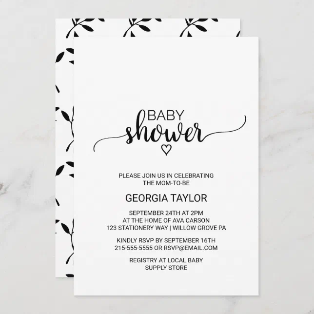 invitaciones de baby shower en blanco