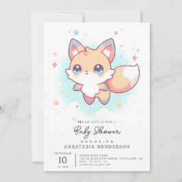 Invitación Baby Shower simple de Fox