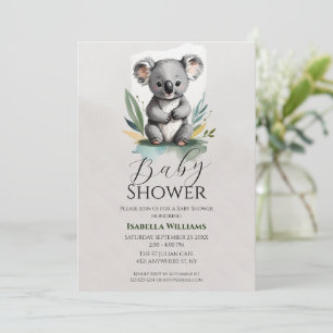 Invitación Baby Shower simple de Koala