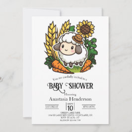 Invitación Baby Shower simple de ovejas de Bonito