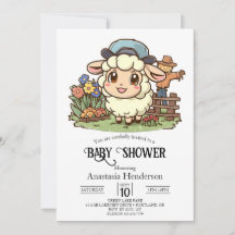 Baby Shower simple de ovejas encantadas