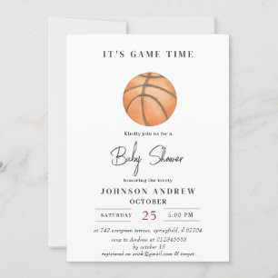 Invitación Baby Shower simple personal de baloncesto