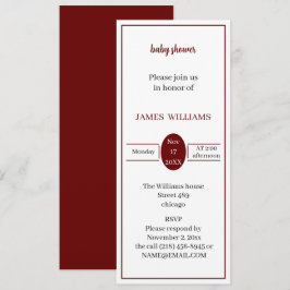 Invitación Baby Shower simple y marrón personalizado