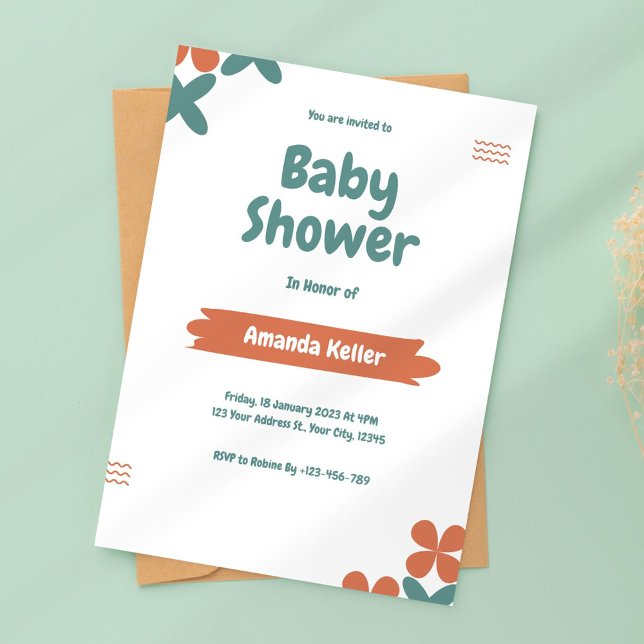 Invitación Baby Shower simple y minimalista (Subido por el creador)