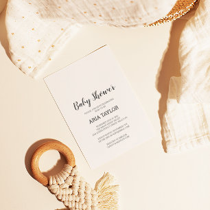 Invitación Baby Shower simple y minimalista