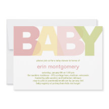 Invitación Baby Shower simple y moderna - Chica