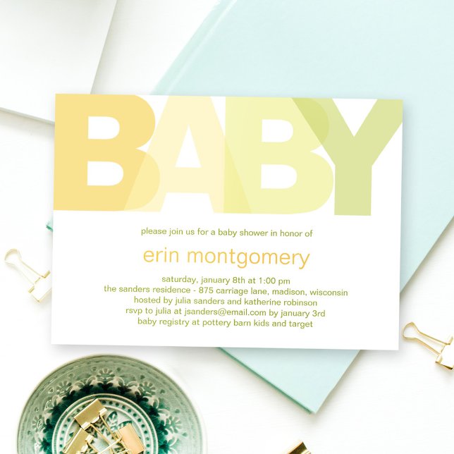 Invitación Baby Shower simple y moderna - Neutral (Subido por el creador)