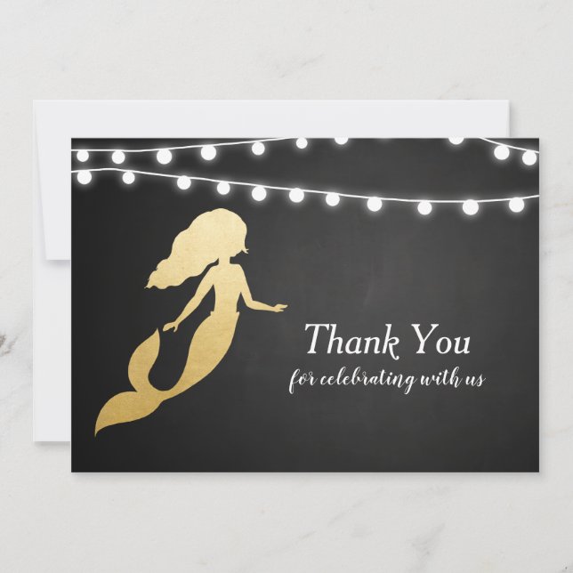 Invitación Baby Shower| Sirenita falsa de Relieve metalizado  (Anverso)