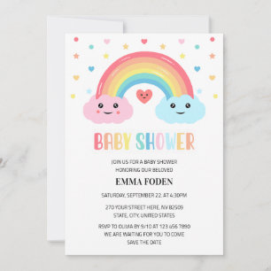 Invitación Baby Shower sobre el milagro arcoiris