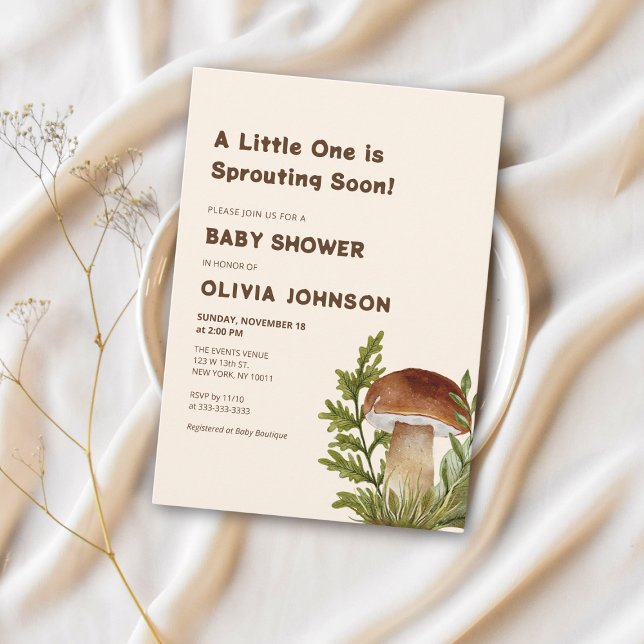 Invitación Baby Shower sobre el tema del hongo mar (Subido por el creador)