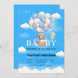 Invitación Baby Shower sobre el tema del oso bebé