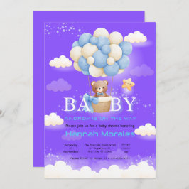 Invitación Baby Shower sobre el tema del oso bebé